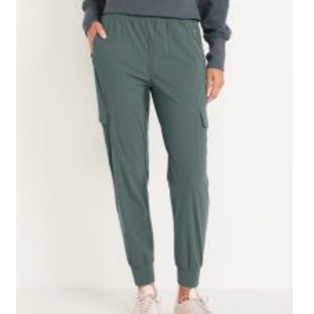 High-Waisted SleekTech Cargo Joggers - NWT